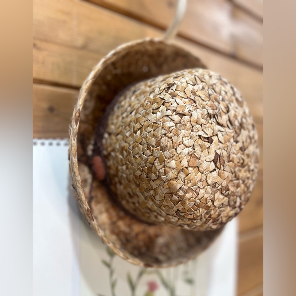 ✨ Vintage Liz Claiborne Woven Straw Hat 90s Retro Sun Hat Cottagecore Chic NWOT